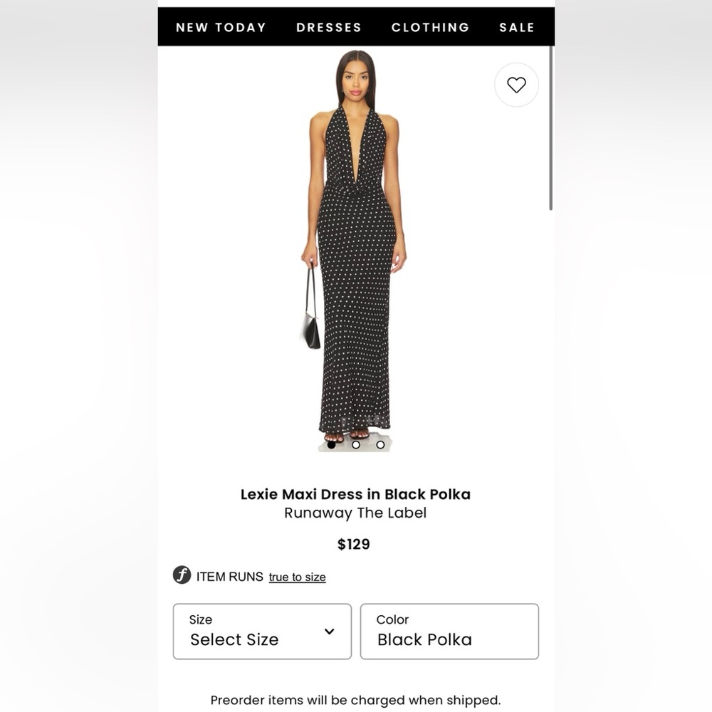 Lexie Maxi Dress in Black Polka